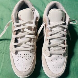 Nike White and Tan Athletic Shoes